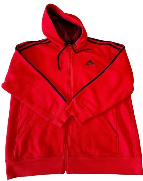 Adidas Other - adidas Essentials 3-Stripes Fleece Hoodie - Red